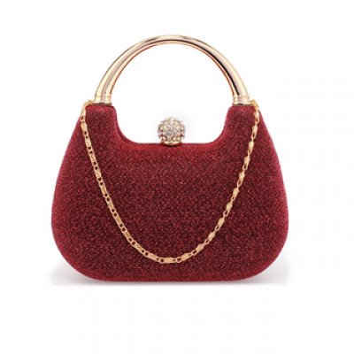 Red Rhinestone Evening Wedding Clutch Bag