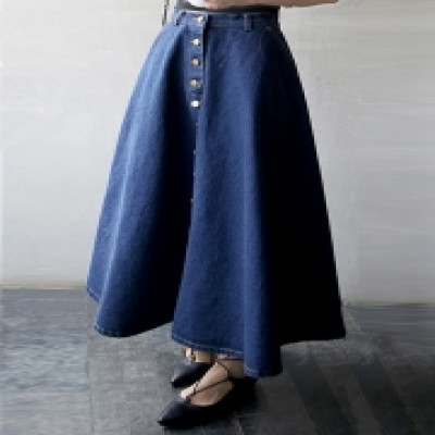 Long Denim Skirt