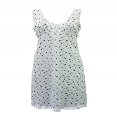Womens Ladies Cotton Blend Nightie Night Gown Slip Petticoat Dress PJs Sleepwear